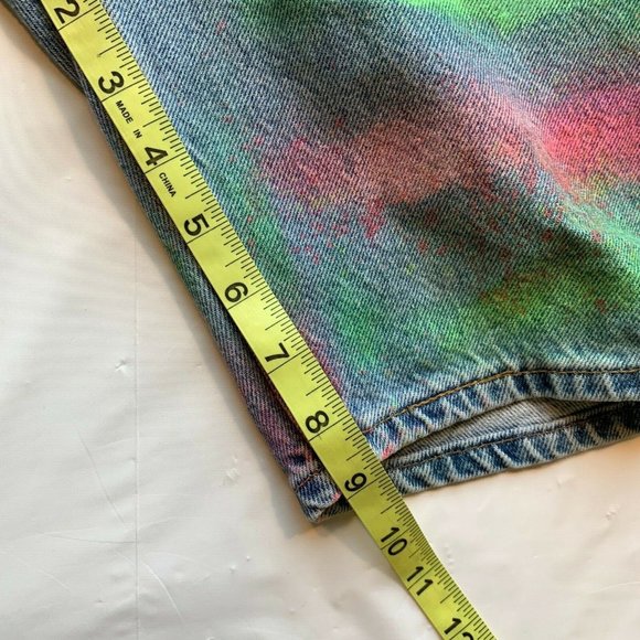 Vintage Levi's 550 Jean Denim Shorts Men 32‎ (31) USA Orange Tab Painted Altered - Picture 10 of 12